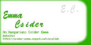 emma csider business card